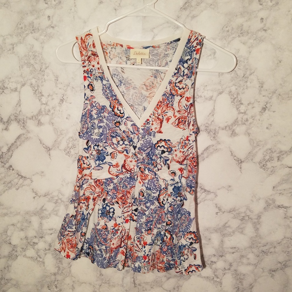 anthropologie  deletta  floral top size xs [AD10]